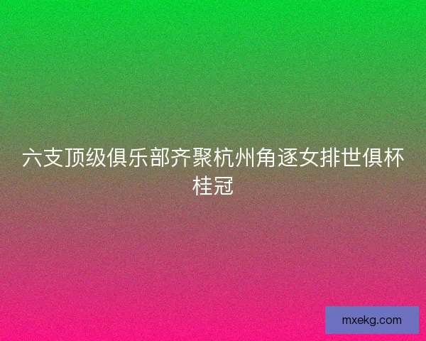 六支顶级俱乐部齐聚杭州角逐女排世俱杯桂冠