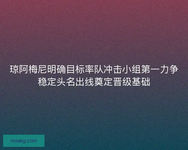 琼阿梅尼明确目标率队冲击小组第一力争稳定头名出线奠定晋级基础