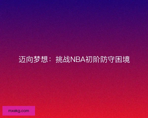 迈向梦想：挑战NBA初阶防守困境